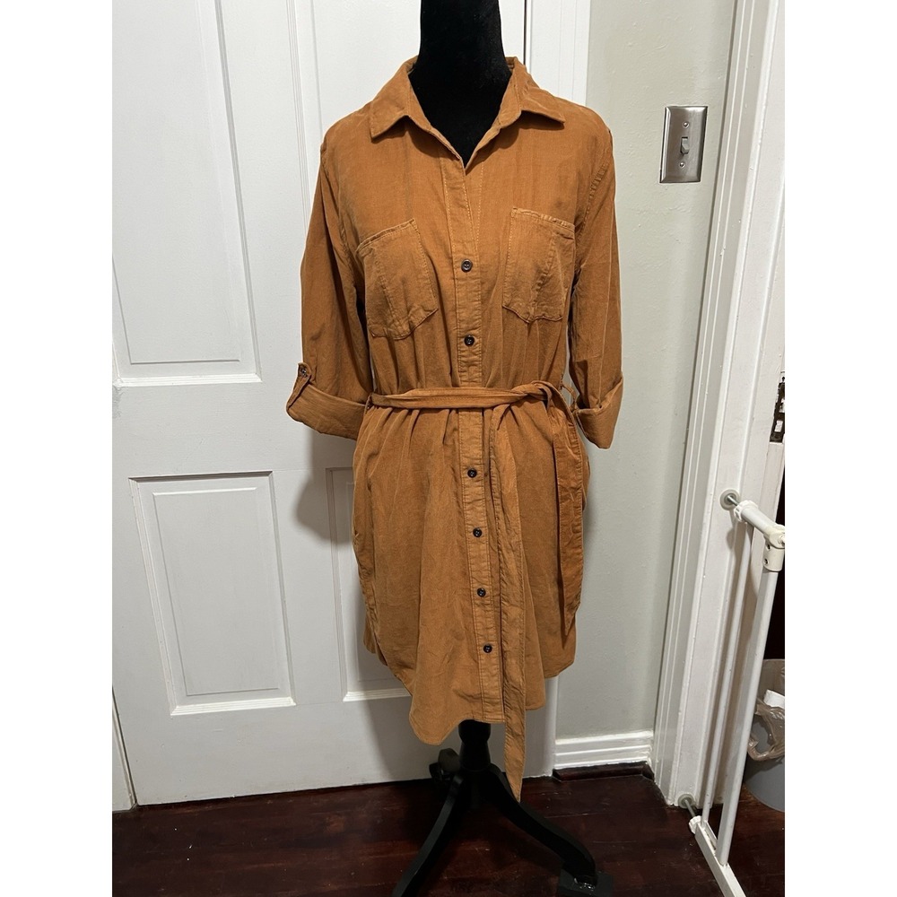 Women's Lucky Brand Button Down Tan Dress Size Small